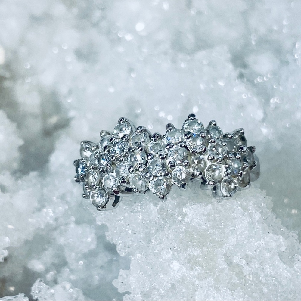 Sterling Silver Zigzag CZ Ring Sz 7